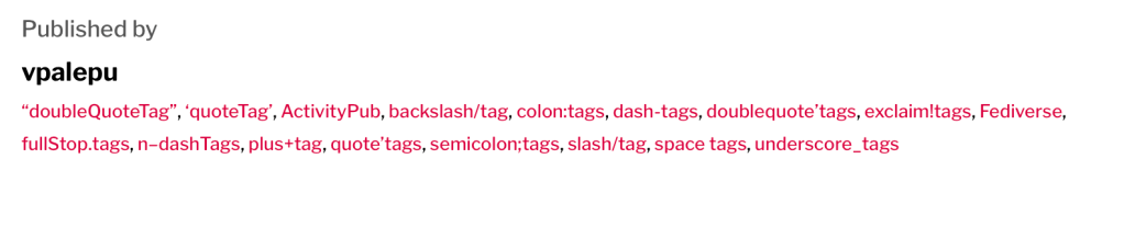 Across the Fediverse: Testing&nbsp;Tags